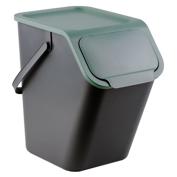 Practic Cubos de Basura 4x25L, Juego de Contenedores para Segregación, Color Negro, Bini 10100599