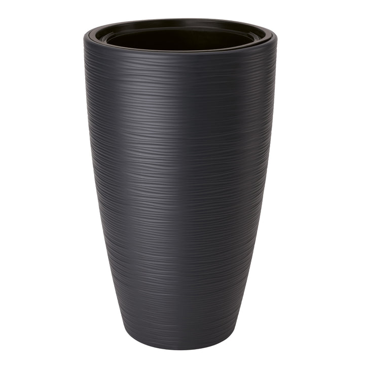 Gobi Slim 30 Anthracite Matte Plastic Planter, 29 cm Diameter, 48 cm Height, 24 l Capacity