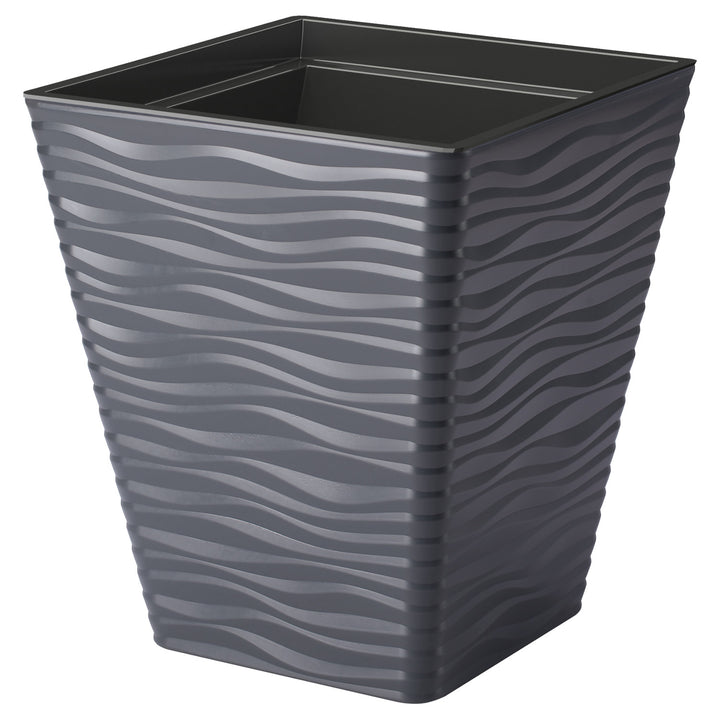 Frostproof pot with insert Sahara Dunes square 30 cm anthracite