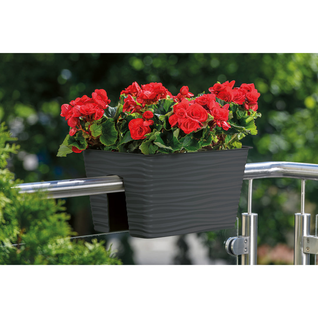 Form-Plastic pot de fleurs, balustrade, 40cm, PP, anthracite, Sahara 40