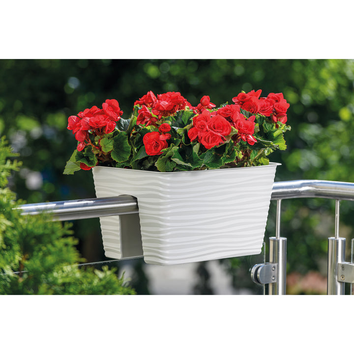 Form-Plastic Sahara Double-Sided Rail Planter 40cm - Grey Flowerpot Design Balocny Balustrade Fence