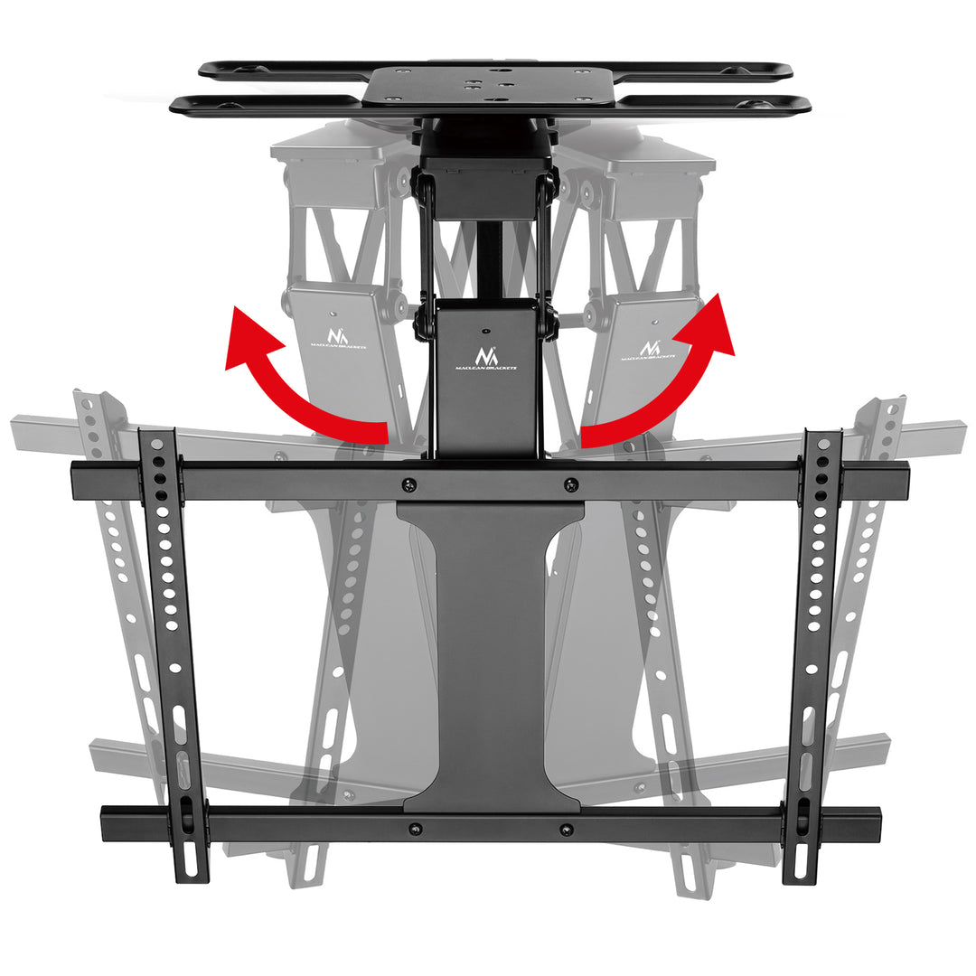 Maclean MC-490 Soporte de techo eléctrico para TV, soporte TUYA, VESA máx. 600x400, giratorio 90º, 32"-75", Carga max. 35kg