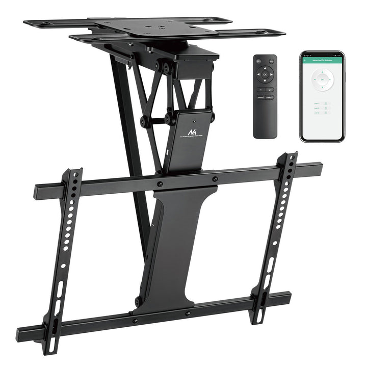 Maclean MC-490 Soporte de techo eléctrico para TV, soporte TUYA, VESA máx. 600x400, giratorio 90º, 32"-75", Carga max. 35kg