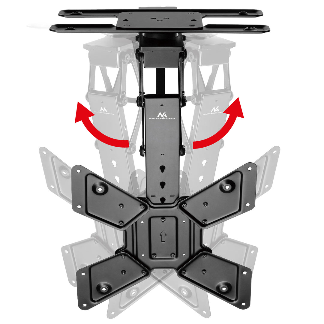 Maclean MC-491 Soporte de techo eléctrico para TV, soporte TUYA, VESA máx. 600x400, giratorio 90º, 23"-65", Carga max. 30kg