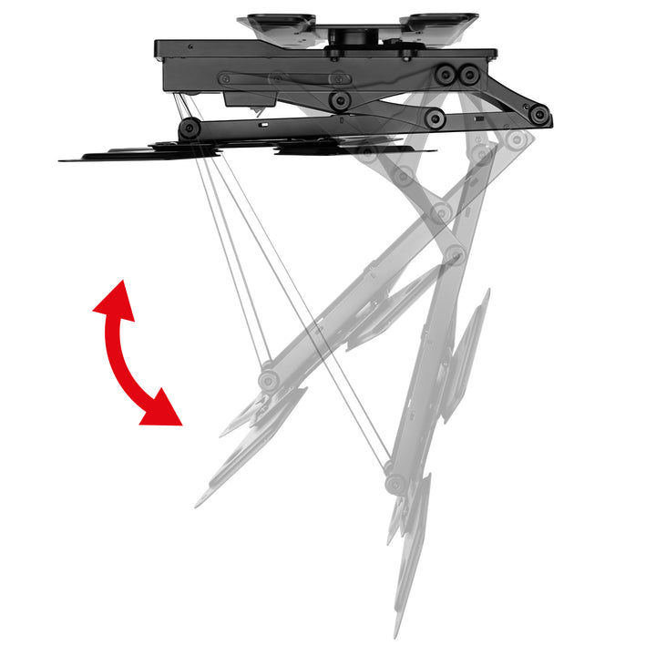 Maclean MC-491 Soporte de techo eléctrico para TV, soporte TUYA, VESA máx. 600x400, giratorio 90º, 23"-65", Carga max. 30kg