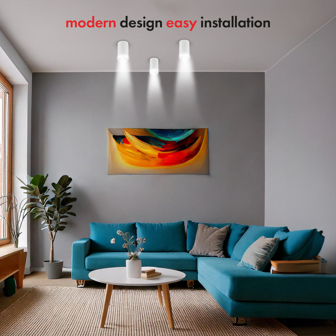 Maclean MCE361 W Luminaria/tubo de superficie, spot, redondo, aluminio, GU10, 55x105mm, Color blanco