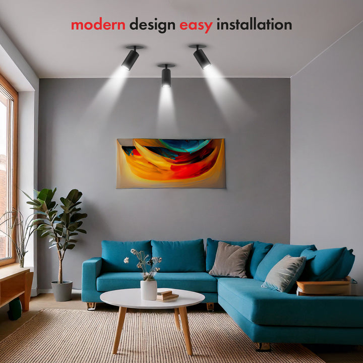 Maclean MCE364 B Fooc empotrable / tubo, spot, redondo, aluminio, GU10, 55x100mm, color negro