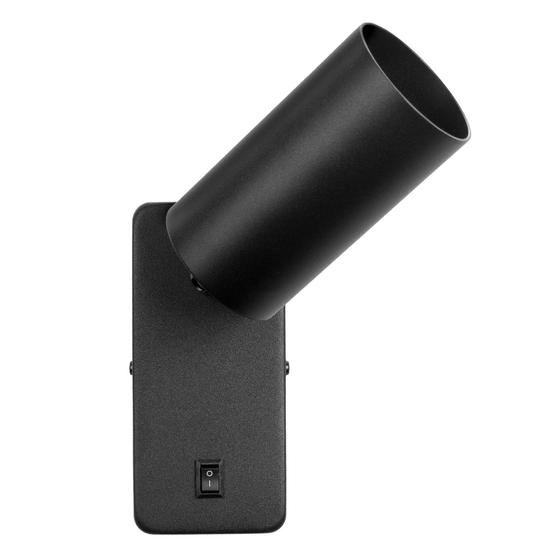 Maclean MCE369 B Aplique / luz de pared, spot, redondo, GU10, con interruptor, 55x100mm, Color negro