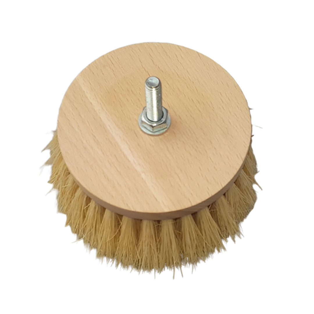 Starmann Wood Waxing Brush for Drill – Beech Wood Handle with Tampico Fiber Bristles (Model SDWM)