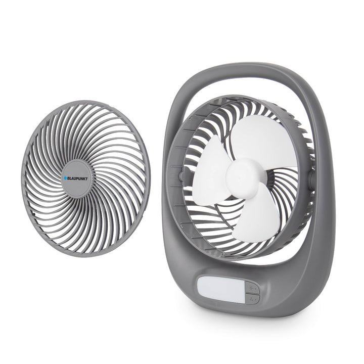 Blaupunkt Ventilador portátil con batería recargable 1800 mAh, USB, 3 velocidades, Color gris, APF301