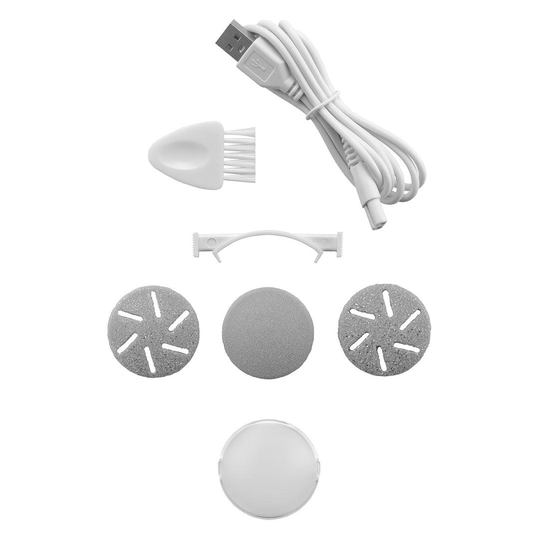 Concept elektrische Fersenfeile, 3 Aufsätze, wiederaufladbar, weiß, PN3000