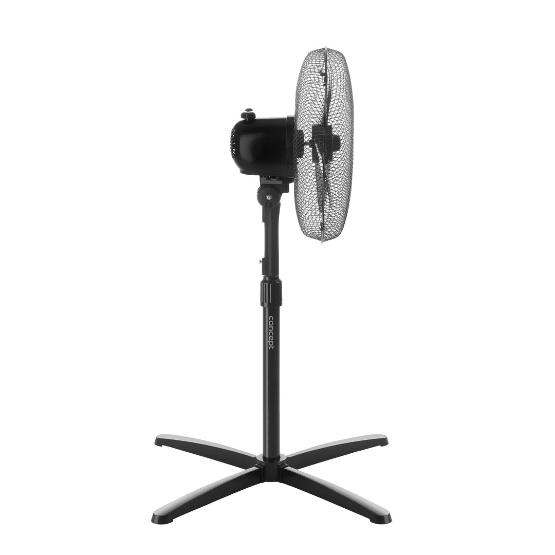 Concept VS5050 Floor Standing Fan Pedestal 40W Power 3 Speed Settings Oscilating Black Adjustable Height