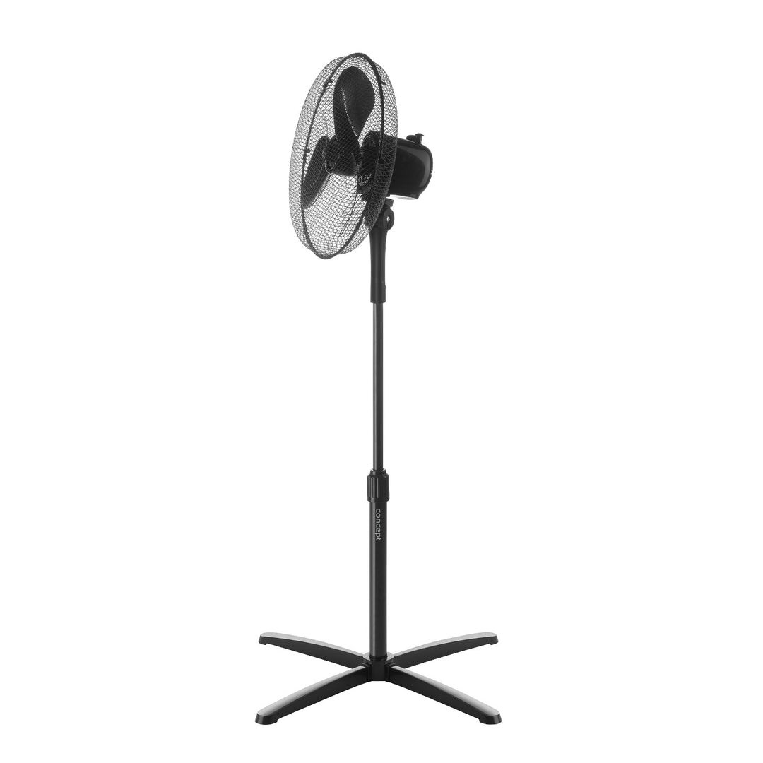Concept VS5050 Floor Standing Fan Pedestal 40W Power 3 Speed Settings Oscilating Black Adjustable Height
