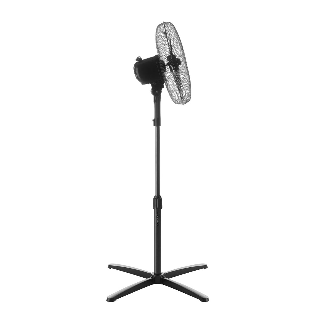 Concept VS5050 Floor Standing Fan Pedestal 40W Power 3 Speed Settings Oscilating Black Adjustable Height