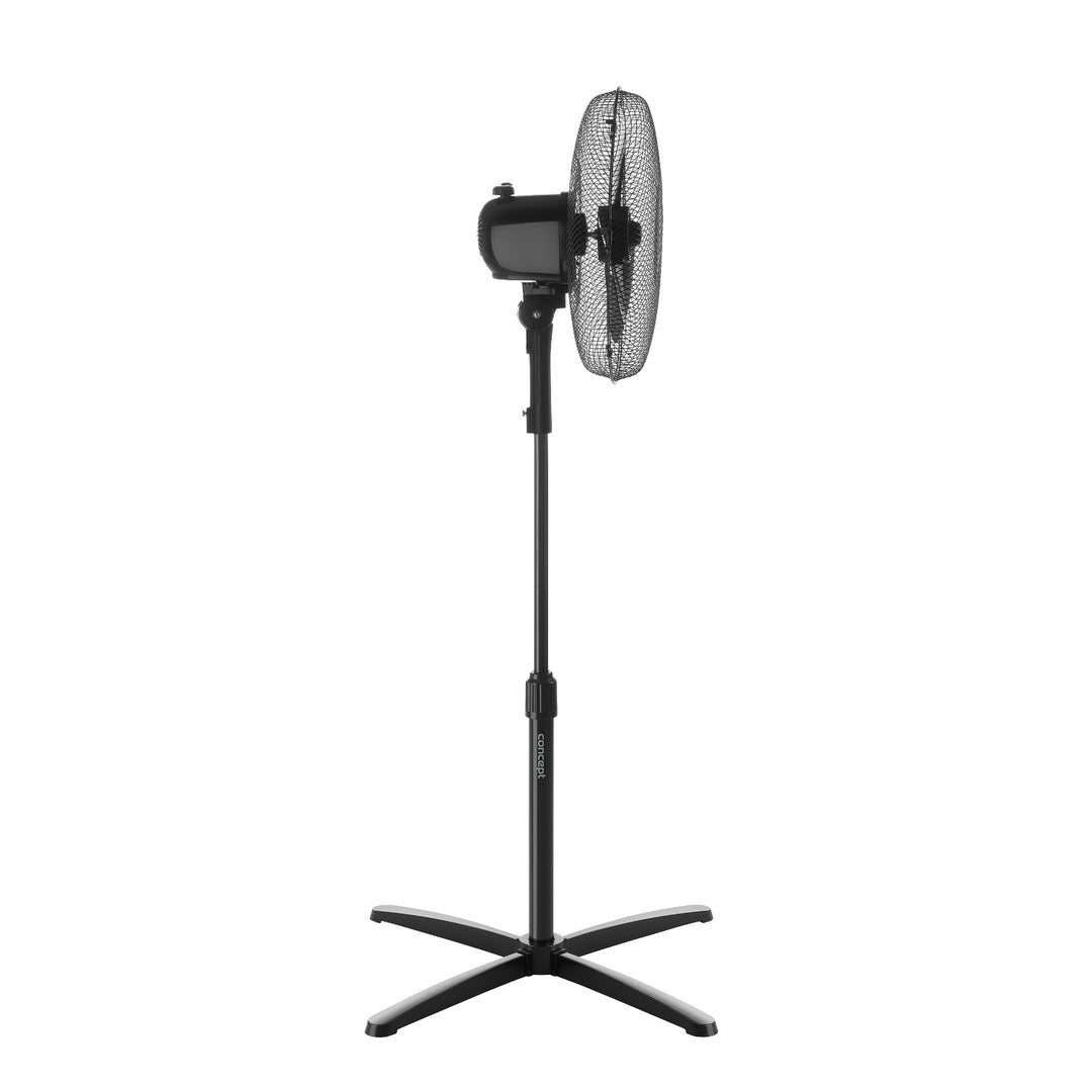 Concept VS5050 Floor Standing Fan Pedestal 40W Power 3 Speed Settings Oscilating Black Adjustable Height