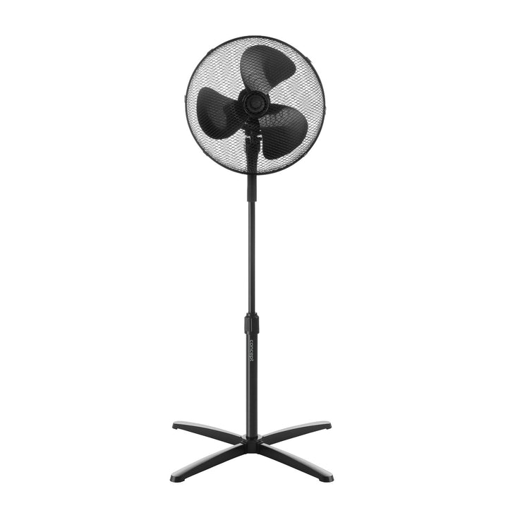 Concept VS5050 Floor Standing Fan Pedestal 40W Power 3 Speed Settings Oscilating Black Adjustable Height