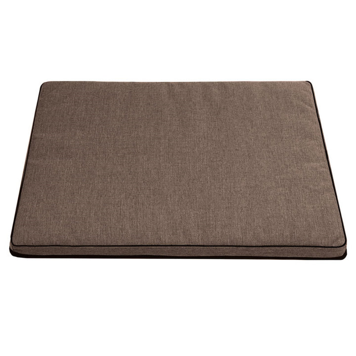 Mestizo Leon Standard Cama Colchón para Perro y Gato, Funda Extraible, Lavable (65x50 cm, Marrón con borde negro) ML-5-BRO-B-S