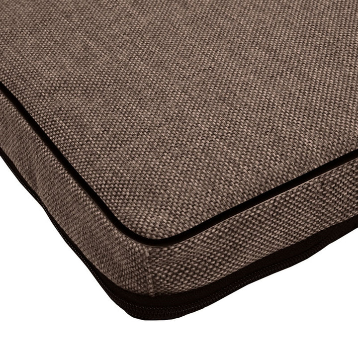 Mestizo Leon Standard Cama Colchón para Perro y Gato, Funda Extraible, Lavable (65x50 cm, Marrón con borde negro) ML-5-BRO-B-S