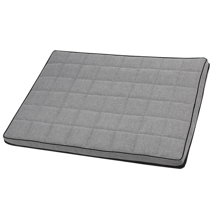 Mestizo Leon Checked Cama Colchón para Perro y Gato, Funda Extraible, Lavable (65x50 cm, Gris claro) MLCH-5-GRA-B-S