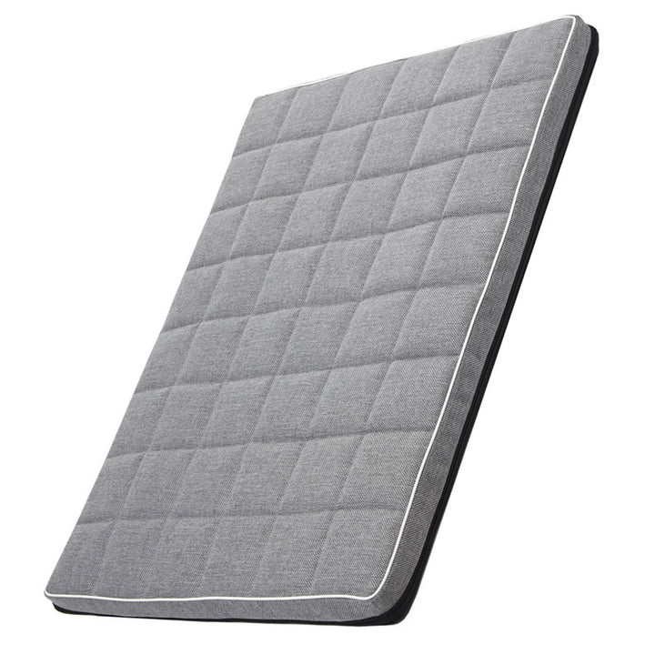 Mestizo Leon Checked Cama Colchón para Perro y Gato, Funda Extraible, Lavable (65x50 cm, Gris claro) León MLCH-5-GRA-W-S