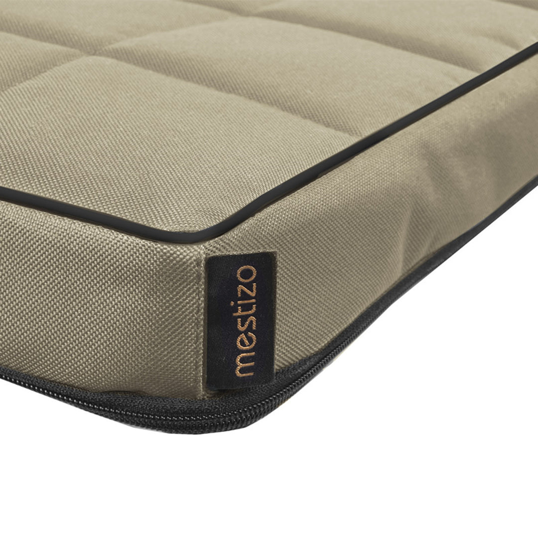 Mestizo Vigo Checked Cama Colchón para Perro Gato, Colchoneta para Mascotas con Funda Extraible, Color beige, 65x50 cm, MVCH-5-BEI-B-S