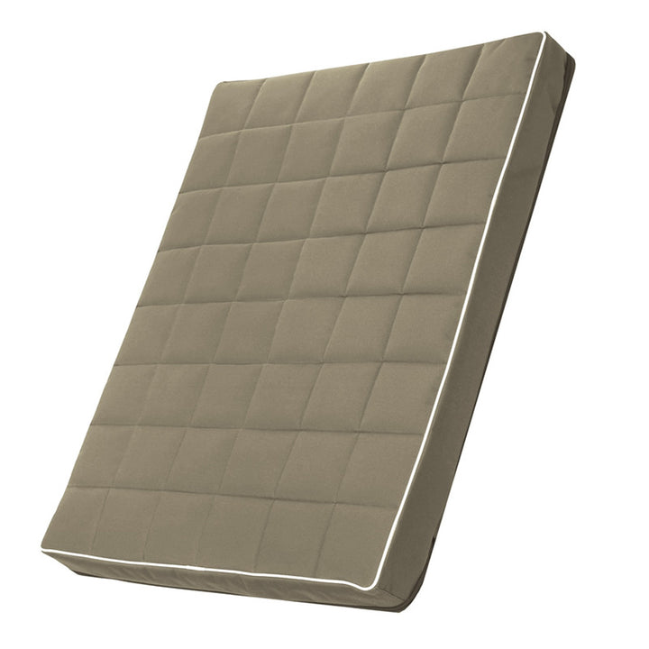 Mestizo - Dierenmat - Hondenkussen - Hondenmatras - 65x50 cm - Maat S - Wasbaar - Beige met witte bies