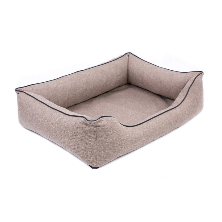 Mestizo Mallorca Cama ortopédica, Colchón para mascotas, 65x50cm, Beige/Negro, SMO-BEI-B-1