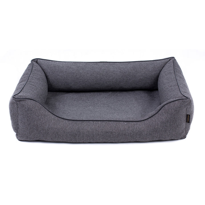 Mestizo Mallorca Orthopedic Cama para Perros, Sofá, Lavable, Cama con Certificado Öko-Tex, Color Gris Oscuro con Borde Negro, Dimensiones Exteriores: 65x50 cm SMO-STE-B-1