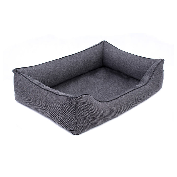 Mestizo Mallorca Orthopedic Cama para Perros, Sofá, Lavable, Cama con Certificado Öko-Tex, Color Gris Oscuro con Borde Negro, Dimensiones Exteriores: 65x50 cm SMO-STE-B-1