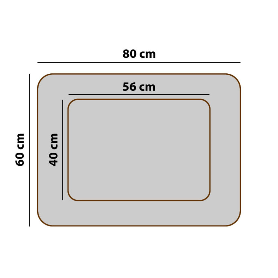 Mestizo - Hondenbed - Dierenmand - orthopedisch - 80x60cm- lichtgrijs