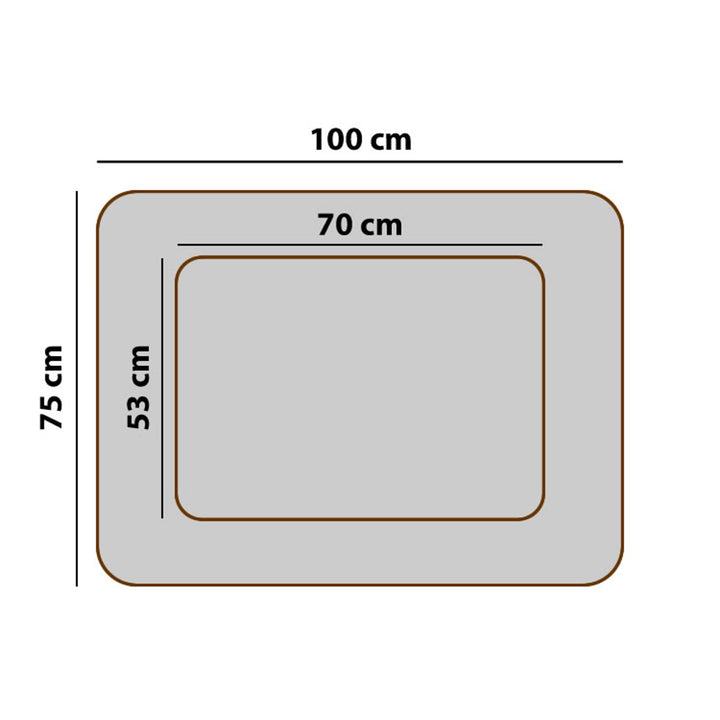 Mestizo - Hondenbed - Dierenmand - orthopedisch - 100x75cm - donkergrijs met witte bies