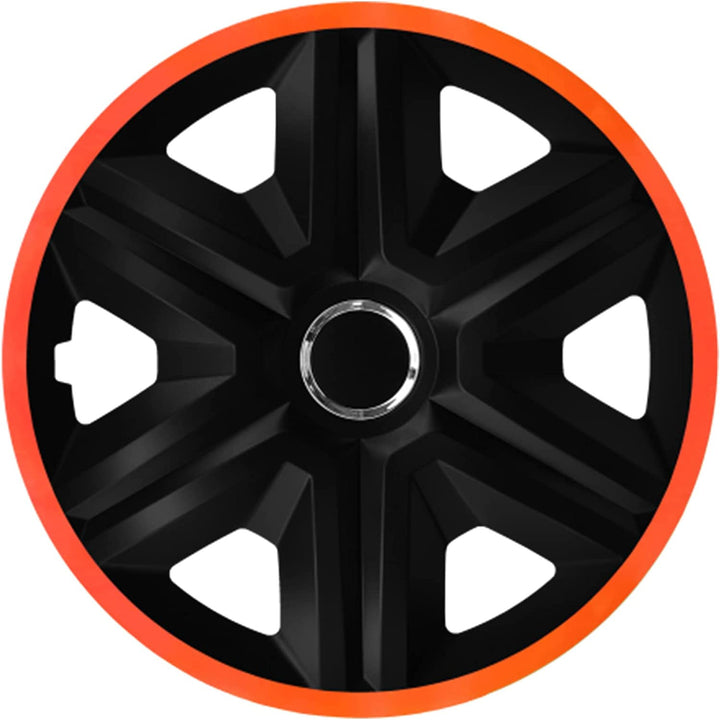 NRM Fast Lux 15" Universal Radkappe schwarz-orange 1 Stück