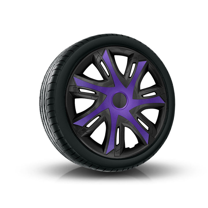 NRM N-Power Bicolor Universal Hubcap 15" Wheel Cover Wheel trim Hub Cap Black and Purple 1 Piece