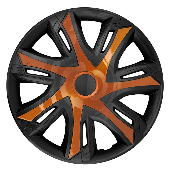 NRM N-Power Bicolor Universal Hubcap 16" Wheel Cover Wheel Trim Black and Copper 1 Piece