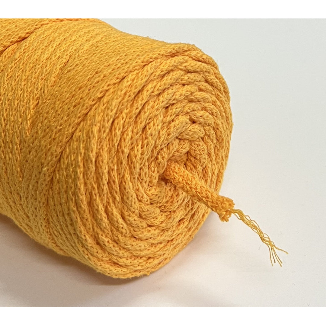 ColiNea, cotton cord with cotton core, braided, 5mm, 100m, dark yellow