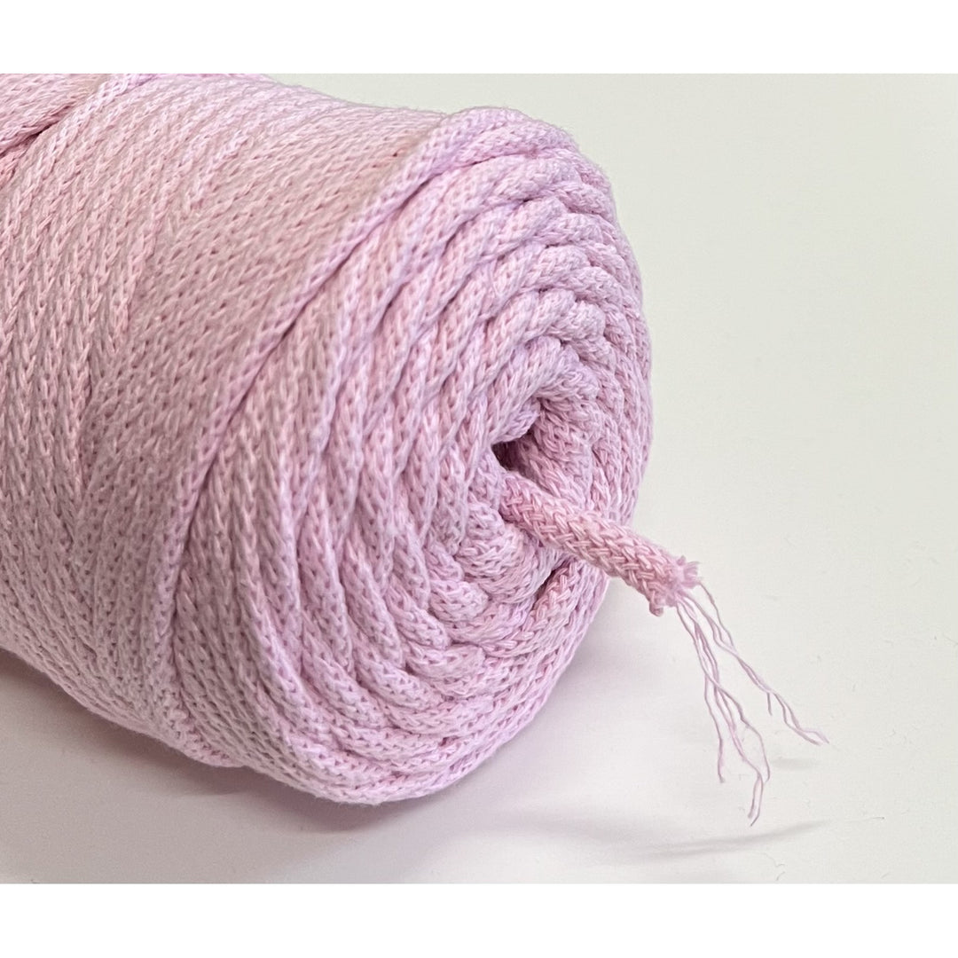 ColiNea, cotton cord with cotton core, braided, 5mm, 100m, pink