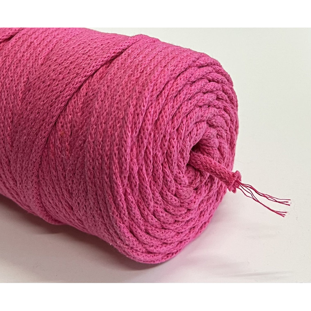 ColiNea, Baumwollkordel mit Baumwollkern, geflochten, 5mm, 100m, fuchsia