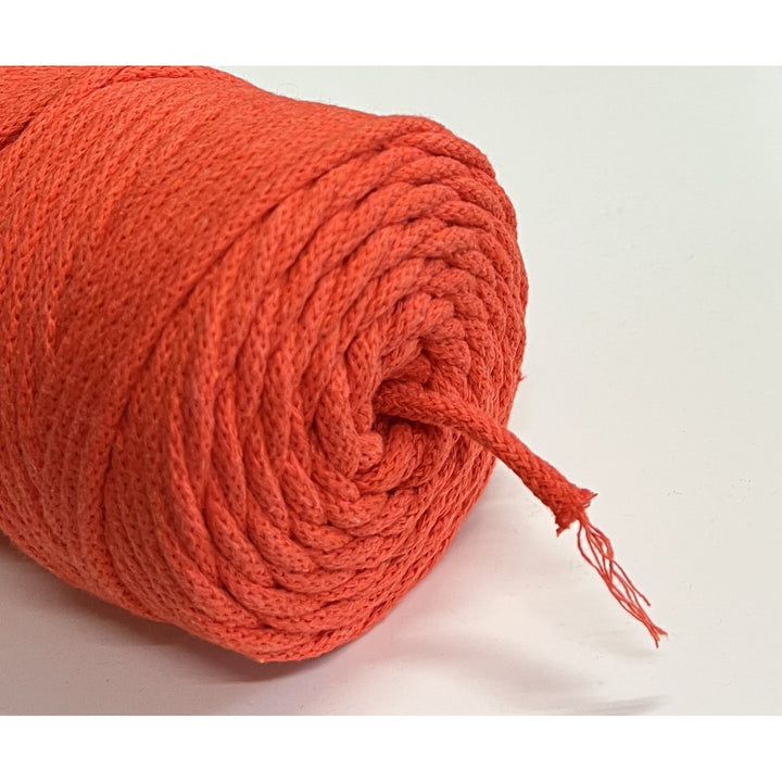 ColiNea, cotton cord with cotton core, braided, 5mm, 100m, orange