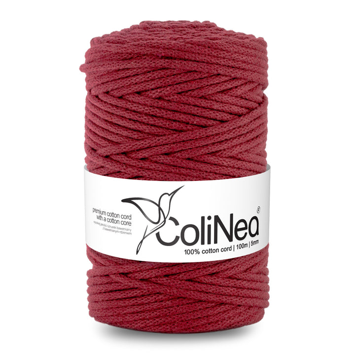 ColiNea, cordon en coton avec âme en coton, tressé, 5mm, 100m, marron