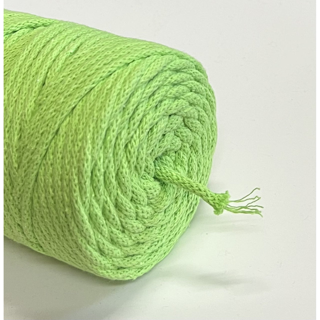 ColiNea, cotton cord with cotton core, braided, 5mm, 100m, light green