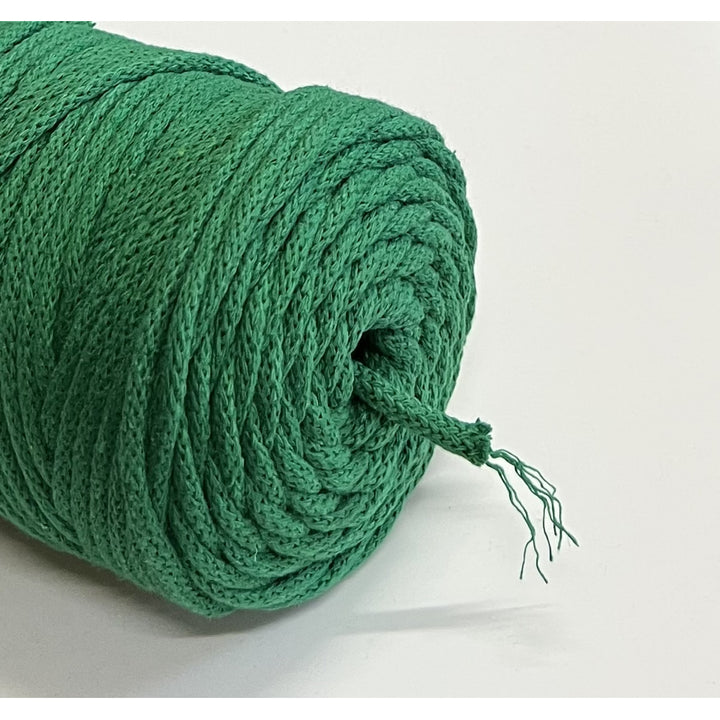 ColiNea, cotton cord with cotton core, braided, 5mm, 100m, green