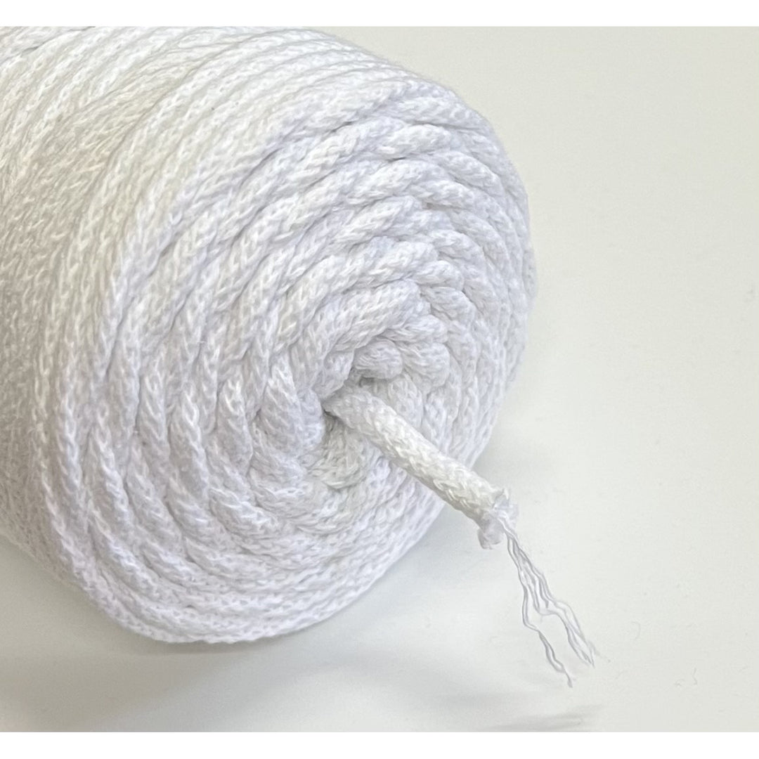 ColiNea, cotton cord with cotton core, braided, 5mm, 200m, white