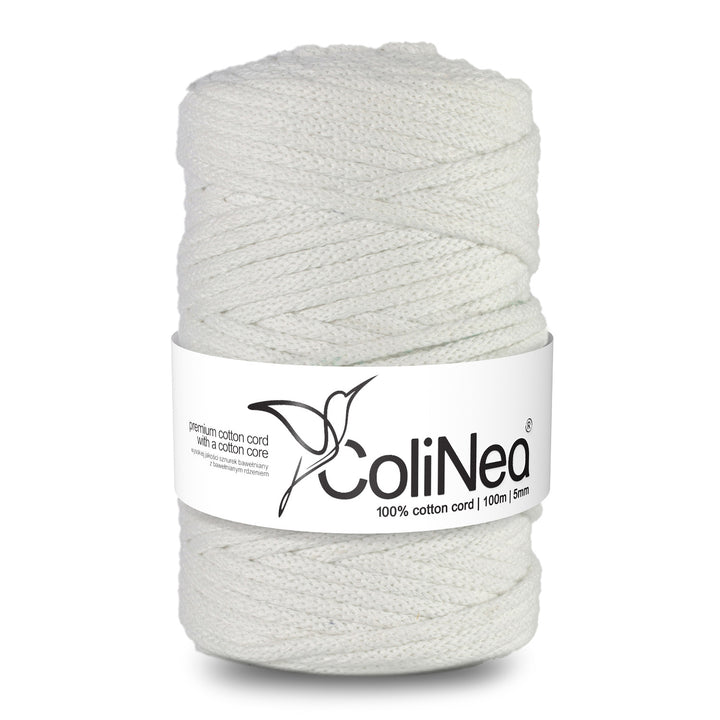 ColiNea, cotton cord with cotton core, braided, 5mm, 200m, white