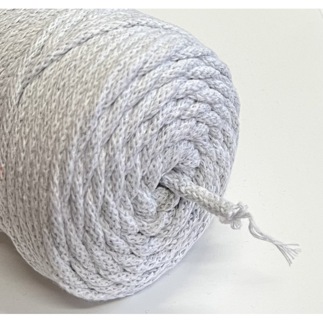 ColiNea, cotton cord with cotton core, braided, 5mm, 200m, light gray