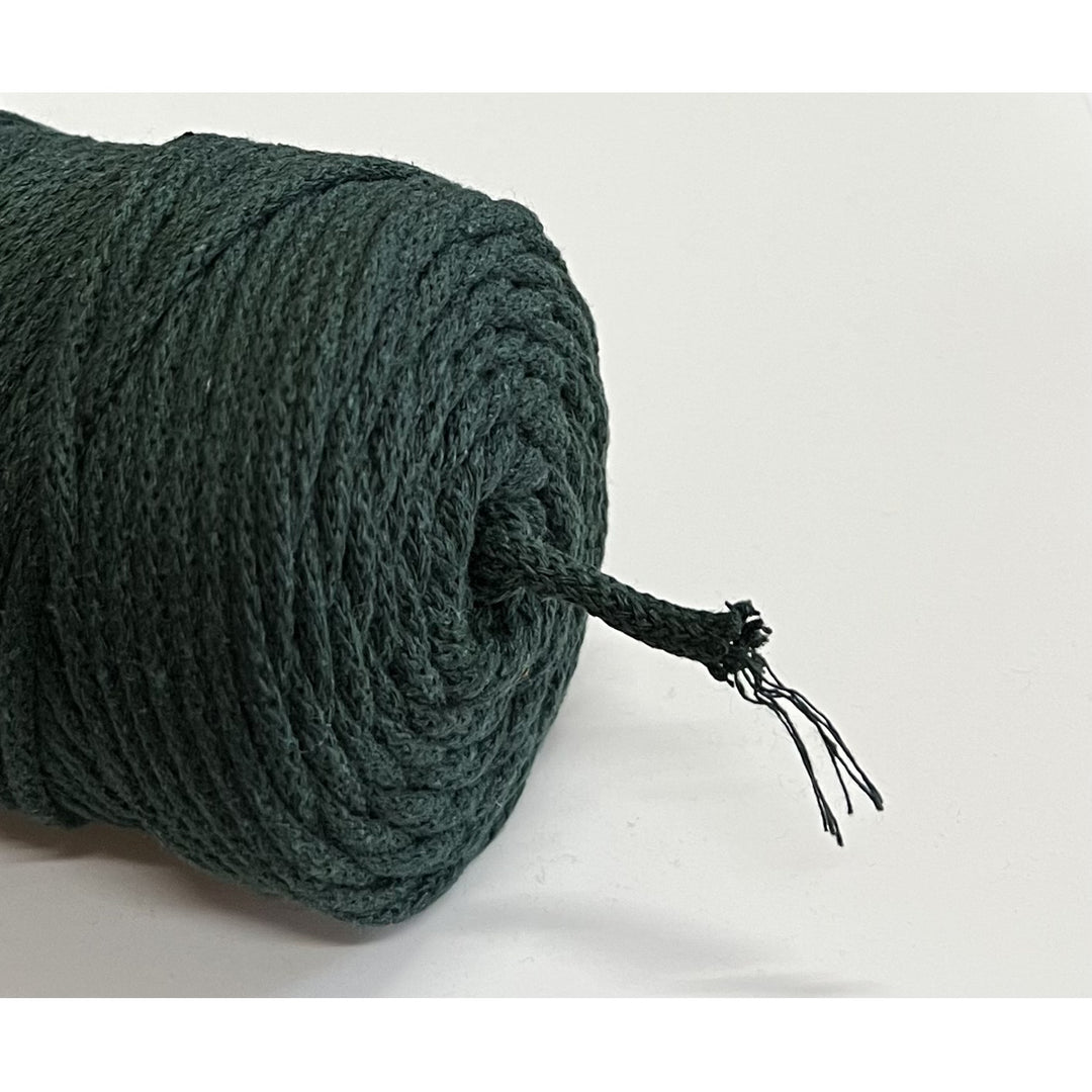 ColiNea, cotton cord with cotton core, braided, 5mm, 200m, bottle green