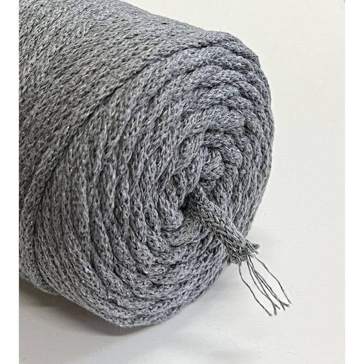 ColiNea, cordon en coton avec âme en coton, tressé, 3mm, 100m, gris foncé