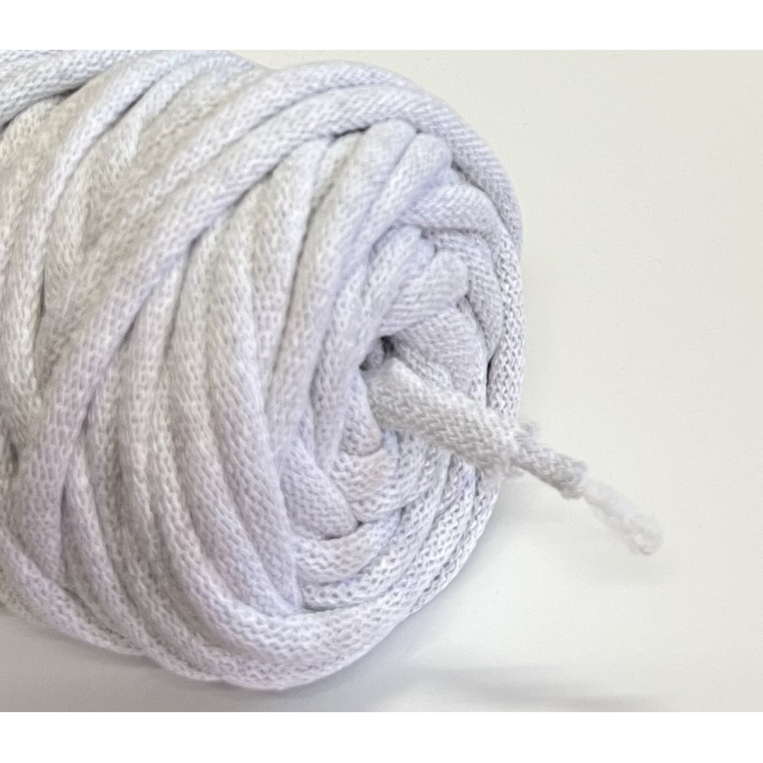 WAS 9mm Light Gray Braided Cotton Cord with Durable Polyester Core, 50m Length - Perfect for Versatile Crafting, DIY, and Home Projects