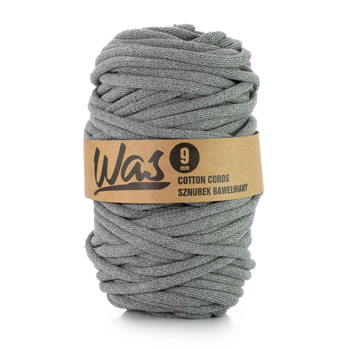 WAS, cotton cord with polyester core, braided, 9mm, 50m, dark gray