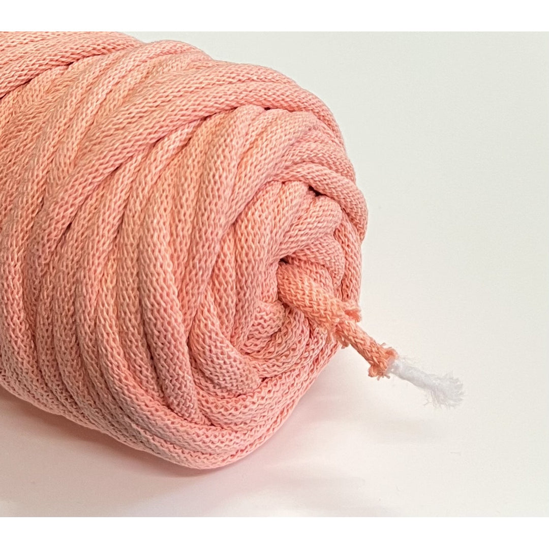 WAS, cotton cord with polyester core, braided, 9mm, 50m, salmon