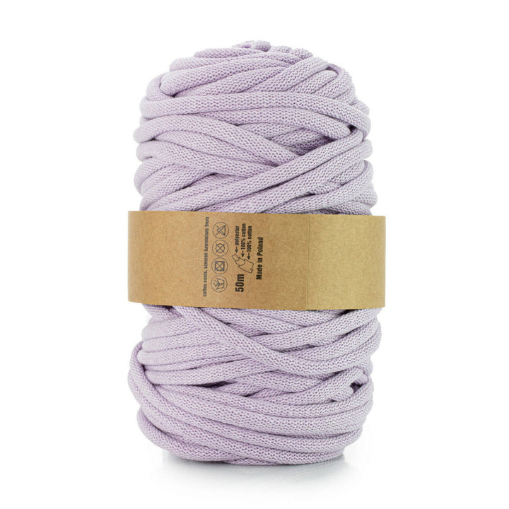 WAS, cordon en coton avec âme en polyester, tressé, 9mm, 50m, lilas